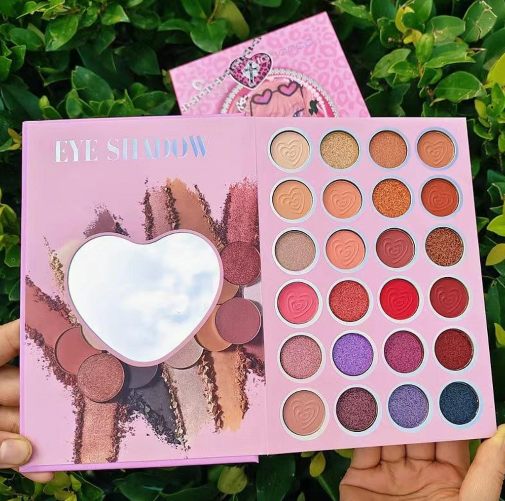 43-Color Makeup Palette with Mirror – Matte & Shimmer Face and Eye Makeup Book-Style Kit