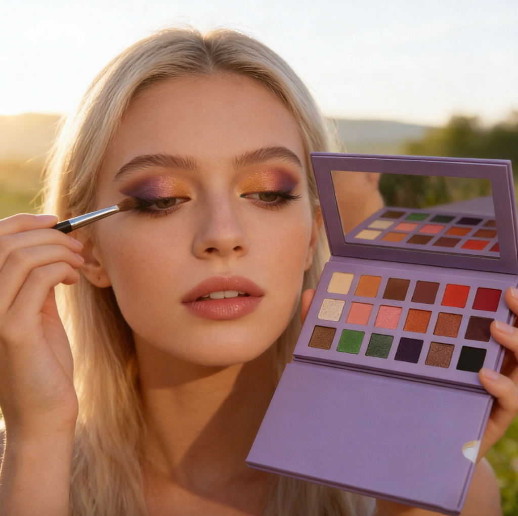Custom Logo Pink Blush & Contour Palette – Vegan Pressed Powder Private Label Makeup