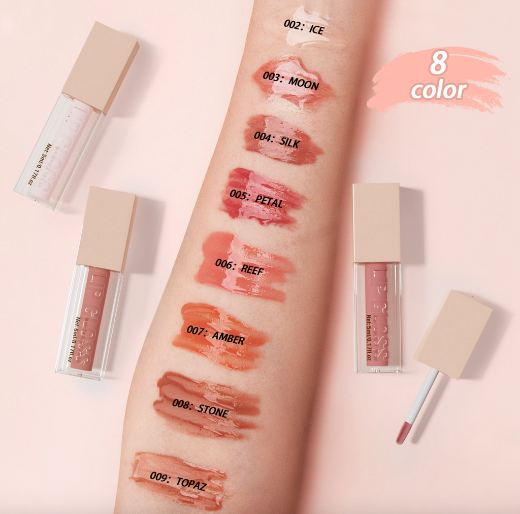 5ml Waterproof Lip Gloss – High-Shine Mineral Liquid Lip Oil with Long-Lasting Lip Stain & Custom Logo