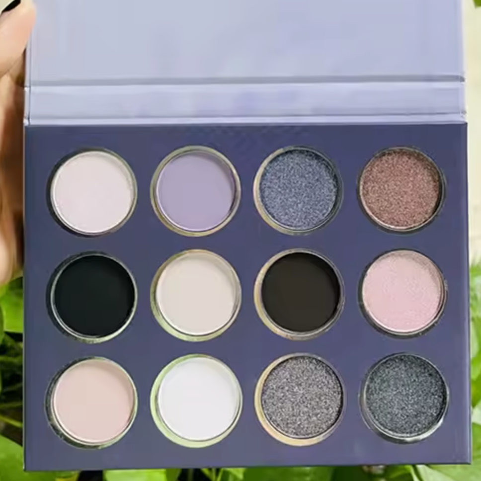 12-Color Luxury Eyeshadow Palette – Private Label Pressed Powder Makeup for Wholesale & Resale