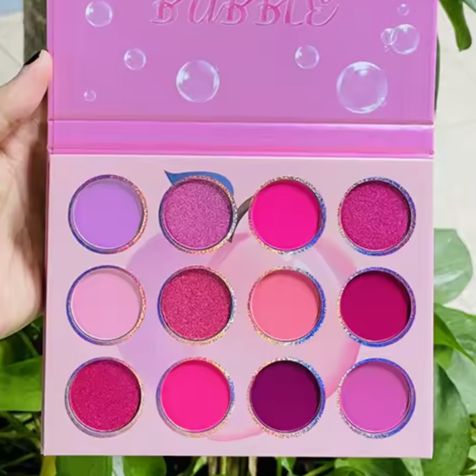 12-Color Luxury Eyeshadow Palette – Private Label Pressed Powder Makeup for Wholesale & Resale