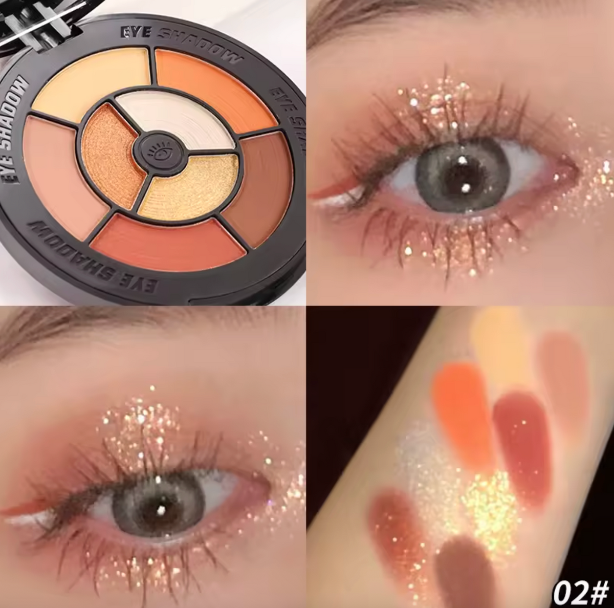 8-Color Nude Glitter Eyeshadow Palette – High-Pigment Fashion Makeup Set for Women